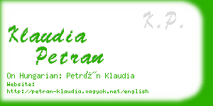 klaudia petran business card